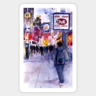 Nightime - Midtown NYC in the Winter Sticker